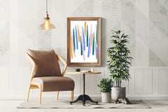 Colored Cylindrical Lines Wall Art