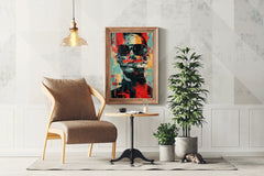 Oil Paint Strokes of Funky Man With Glasses Wall Art