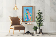 Colorful Watercolor Painting of a Woman Wall Art