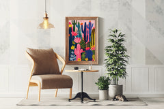 Colorful Cactus Garden Wall Art