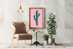 Green Cactus Painting Wall Art