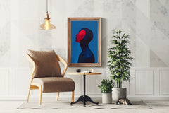 Red Face Oil Painting Wall Art