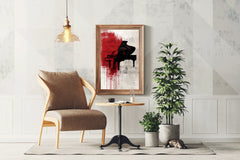 Old Black Piano Wall Art - beink online art store