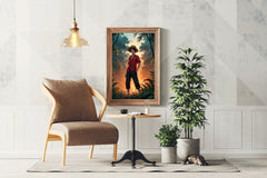 Monkey D. Luffy in Jungle  Anime Wall  Art