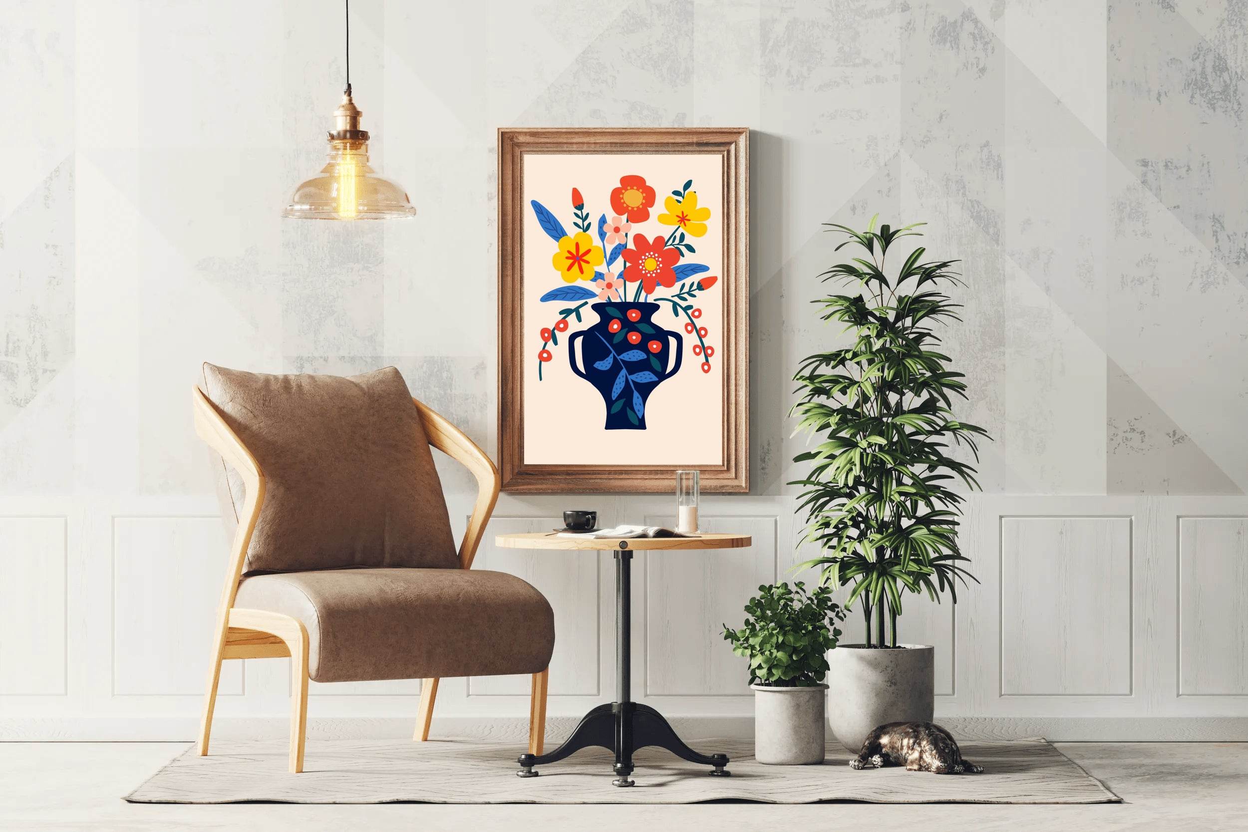 Painting Of a Clay Pot With Summer Flowers Art - beink online art store