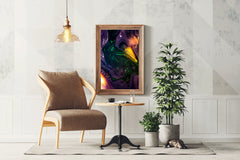 Galaxy with Oil Paint Abstract Wall Art