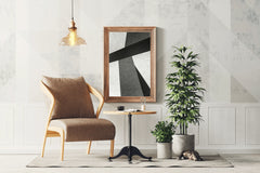 Black and White Lines Abstract Wall Art