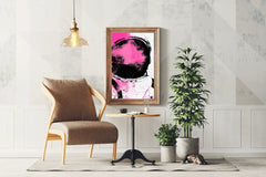 Astronaut Pink Minimalist Modern Abstract Wall Art