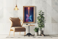 Electric Guitar With Fancy Color Wall Art