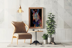 Painting of Zebra Face Animal Wall Art