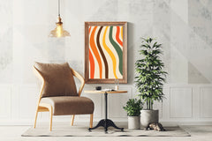 Painting Colored Wavy Lines Wall Art