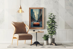 Driving Porsche In The City Wall Art