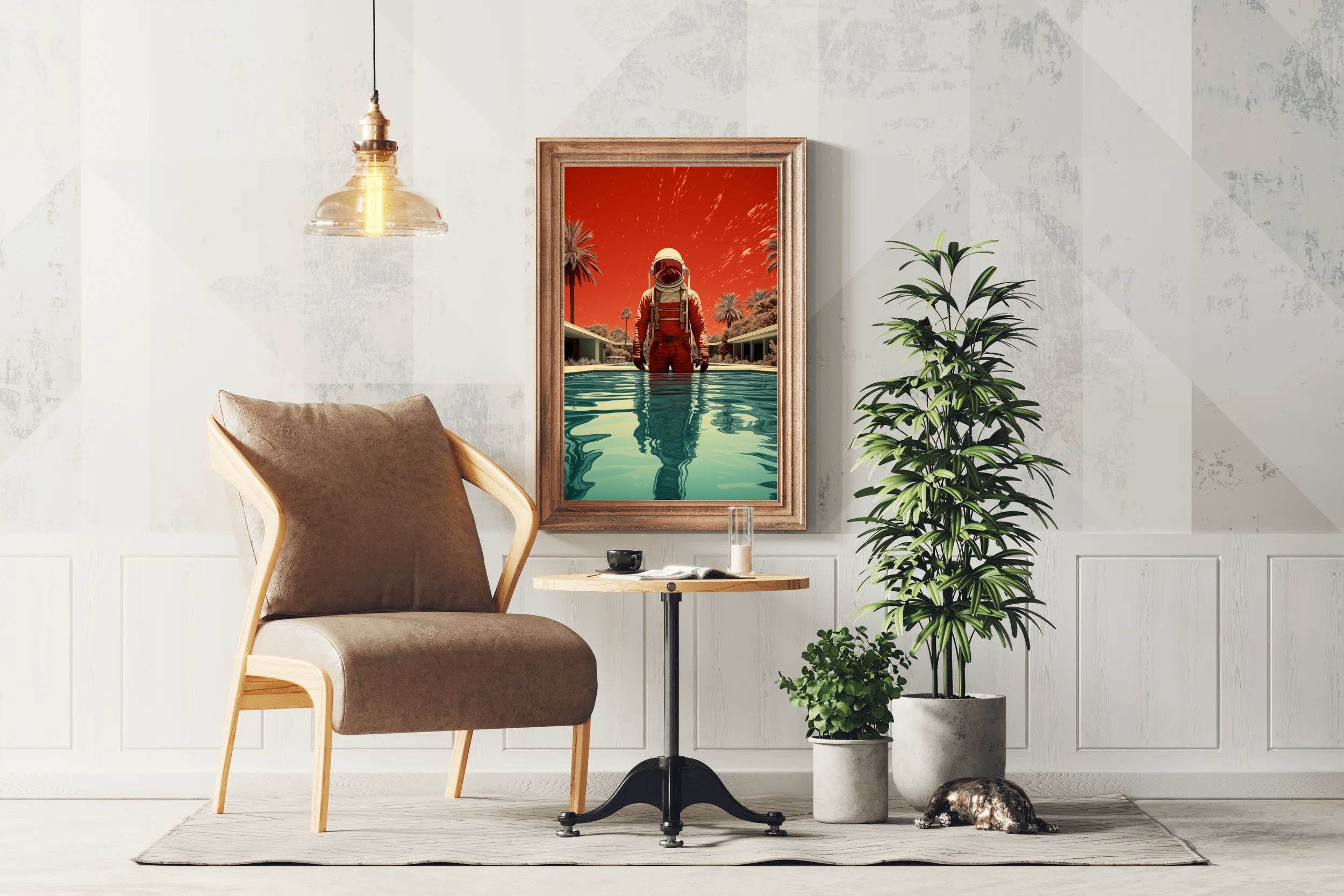 Astronaut Diving in orange suits Wall Art - beink online art store