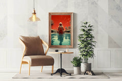 Astronaut Diving in orange suits Wall Art - beink online art store