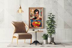 Painting of Superman Premium Wall Art