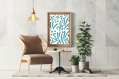 Teal Splatters Canvas Wall Art