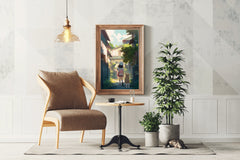 Lifestyle Scene With People In Anime Style  Wall Art