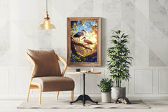 Painting of Beautiful Stork Pair Wall Art - beink online art store