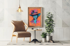 Painting Of A Woman With A Brimmed Hat Wall Art