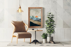 Golden Sunset Over Mountains Wall Art