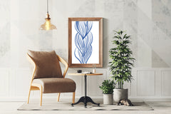 Blue Lines of Women's Hairstyles Wall Art