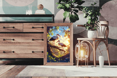 Painting of Beautiful Stork Pair Wall Art - beink online art store