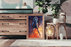 Oil Painting Of Rebellious Horse Wall Art