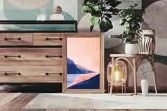 Lonely Wanderer in Pink Sunset Wall Art