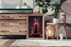 Red Wine Bottle With Purple Background Wall Art