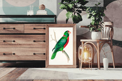 Watorcolor Painting of Green Parrot Wall Art