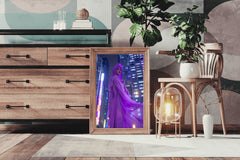 Purple Women Silk Dress Wall Art