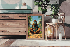 Digital Painting of an Ape Meditating Wall Art