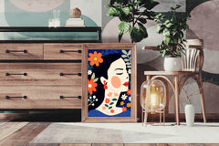 A Painting Of a Woman Decorated With Flowers - beink online art store