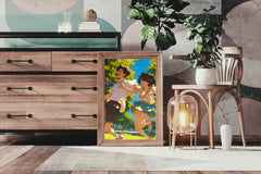 Anime style Boy and Girl Couple Running  Wall  Art