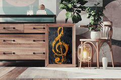 Yellow Musical Notes Wall Art