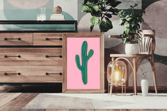 Green Cactus Painting Wall Art