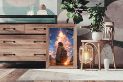 Anime landscape of Person Traveling Anime Wall Art - beink online art store