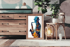 African Male Saxophonist Wall Art