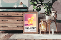 Lemon Gin Drink Wall Art