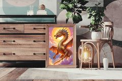 Golden Dragon Animal Wall Art