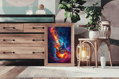 Water And Fire Electronic Guitar Wall Art