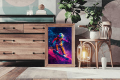 An astronaut riding a surfboard The concept of space travel wall art