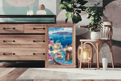 Santorini Sunrise Painting Wall Art