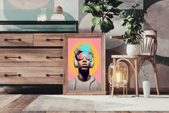 Hey DJ Headphones Wall Art