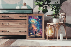 An alien planet's sky full of strange constellations and colorful nebulae - beink online art store