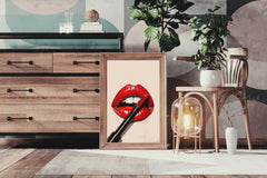 Red Lipstick On The Lips Wall Art