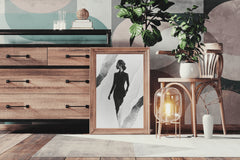 The Woman In Black In The Shadows Wall Art