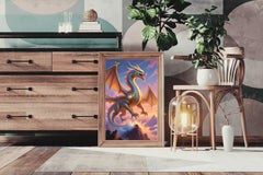 Flying Golden Dragon Animal Wall Art