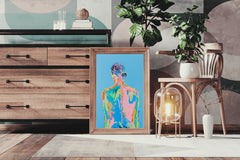 Colorful Watercolor Painting of a Woman Wall Art