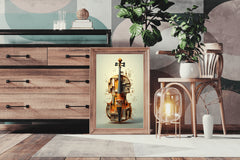 Violin Made of Blocks And Pieces of Wood Wall Art